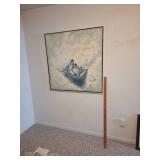 Framed Artwork Depicting Two Birds Signed by Artis