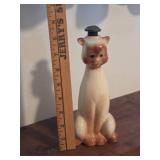 Ceramic Cat-Shaped Salt Shaker with Brown Glaze