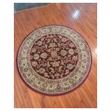 Round Rug from Regal Collection, Red with Floral M
