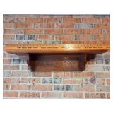 Wooden Wall Shelf With Decorative Carving and Rule
