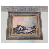 Framed Coastal Landscape Oil Painting on Canvas