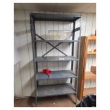 Gray Metal Five-Shelf Storage Unit