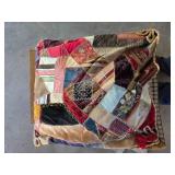 Handmade Patchwork Quilt Pillow Cover with Velvet