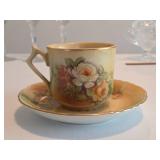 RS Germany Mustache Cup and Saucer with Hand-Paint