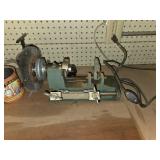 Bench-Top Toolmaker's Lathe with Wire Wheel Attach