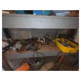 Power Tools, Hand Tools, and Accessories on Workbe
