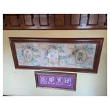 Framed Victorian-Inspired Calendar Artwork with Fl