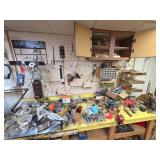 Workshop Tools, Hardware, and Accessories on Workb