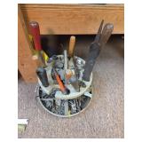 Rotating Tool Organizer with Assorted Hand Tools a