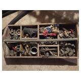 Wooden Organizer With Assorted Plumbing Fittings a