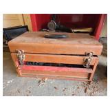 Vintage Metal Toolbox with Sockets, Ratchets, and