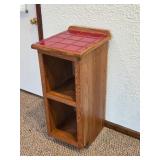 Wooden Shelf Unit with Red Tiled Top