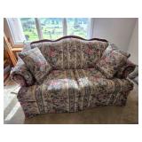 Craftmaster Floral Upholstered Loveseat with Woode