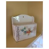 Ceramic Wall-Mounted Salt Box with Hand-Painted De
