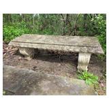 Outdoor Concrete Bench with Ornate Carved Legs