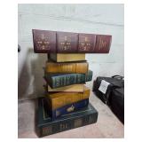 Book-Themed Storage Chest with Six Stacked Faux Bo
