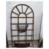 Rustic Metal Arched Wall Rack with Basket