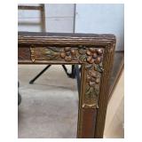 Rectangular Wall Mirror with Ornate Floral Gilded