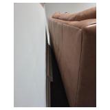 Brown Leather Two-Seat Sofa with Minimalist Design