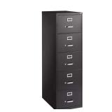 26.5 D 5-Drawer Black Metal Legal File