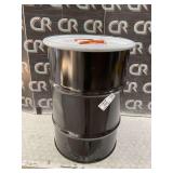 Steel Salvage Drum, 30 gal, Black/White