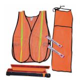 Triangle Safety Kit: 4 Pc, 1 Tri, Bag, 3 in Ht