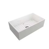 33 in. Farmhouse Single Bowl White Fireclay Sink