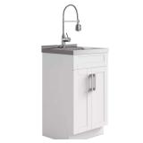Hennessy 20 in. White Laundry Sink Cabinet