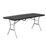 Rectangular Black Resin Folding Banquet Tables