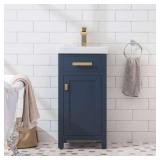 MIA 18 in. Bath Vanity Blue with White Basin