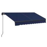 6.5 ft Aluminum Frame Manual Crank Awning Blue