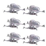 H7 6" Aluminum Recessed Lighting Housing, 6-Pack