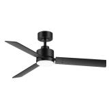 Bartholomew 48 in. Black Fan with LED & Remote