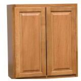 Hampton 27x12x30 Wall Cabinet, Medium Oak