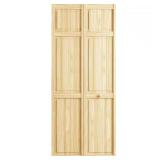 36x80in 6-Panel Pine Unfinished Bi-fold Door