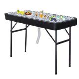 48 in. Black Folding Ice Picnic Table
