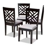 Gray/Espresso Fabric Dining Chair Set of 4.