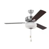 Linden 48 in. Brushed Steel Ceiling Fan