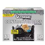 33 Gal. Contractor Bags w/ Flaps (50 Count)