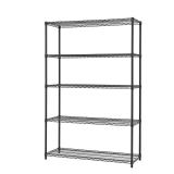 Black Anthracite 5-Tier Steel Wire Shelving Unit