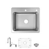 Bratten 25in. Single Bowl Kitchen Sink & Faucet