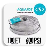 AQUA JOE 1/2' x 100' Fiberjacket Hose, Metal