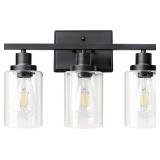 Ascher 3 Light Wall Sconces, Clear Glass Shade