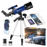 Telescope, 70mm Refractor with Tripod & Eyepieces