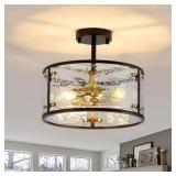 Black Semi Flush Mount Ceiling Light Fixture