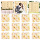 Yellow Flower Wall Backdrop 12 Pcs 3D Silk Rose