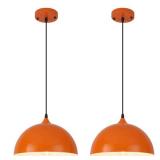 Orange 11.8in Pendant Lights, 2-Pack
