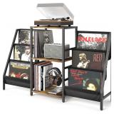 Record Player Stand with Vinyl Storage