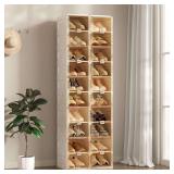 Foldable Shoe Rack, Magnetic Door, Quick Setup