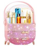 Bling Vanity Makeup Organizer, Triple Pink